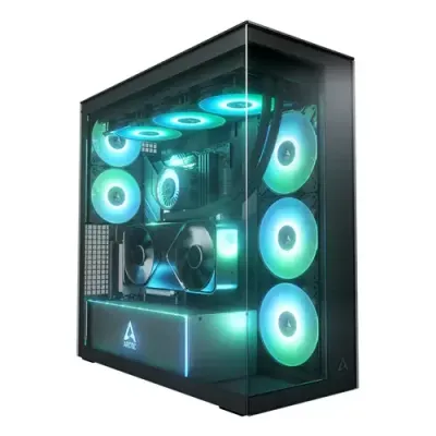 ARCTIC Xtender VG (Mirror Black) Premium E-ATX PC Case with Vertical GPU Mounting - Thumbnail 2