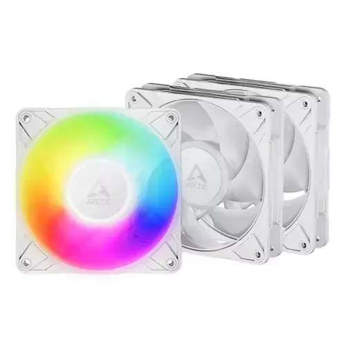 ARCTIC Freezer P12 Pro A-RGB (White) - 3 Pack 120 mm A-RGB PWM Fan with Cable Splitter - Image 1