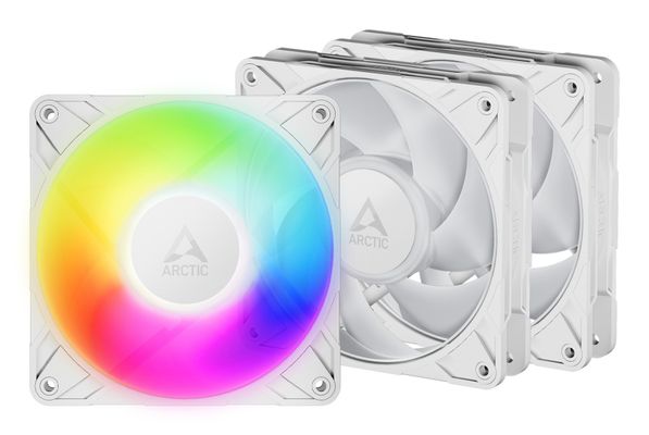 ARCTIC Freezer P12 Pro A-RGB (White) - 3 Pack 120 mm A-RGB PWM Fan with Cable Splitter - Thumbnail 2