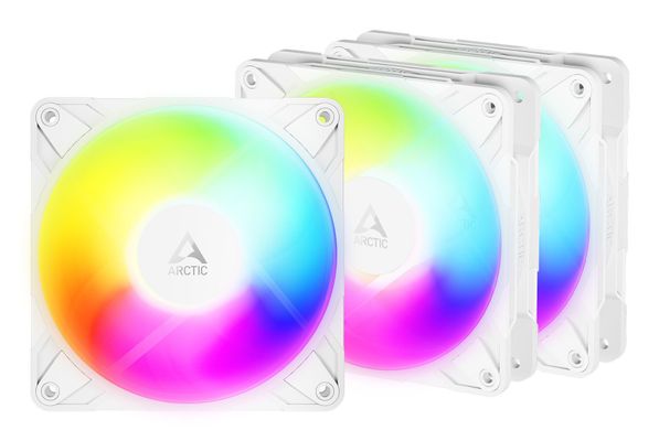 ARCTIC Freezer P12 Pro Reverse A-RGB (White) - 3 Pack - 120 mm A-RGB PWM Fan with Cable Splitter - Thumbnail 2