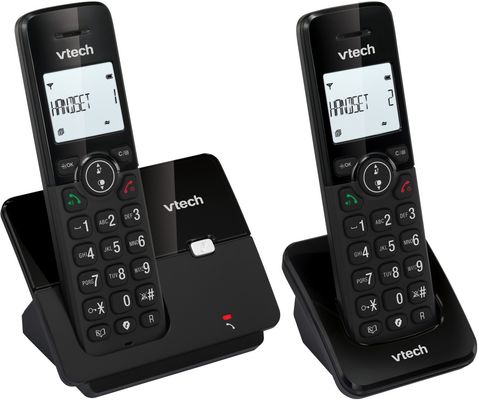 VTECH CS2001 Cordless Phone - Twin Handsets, Black, Black