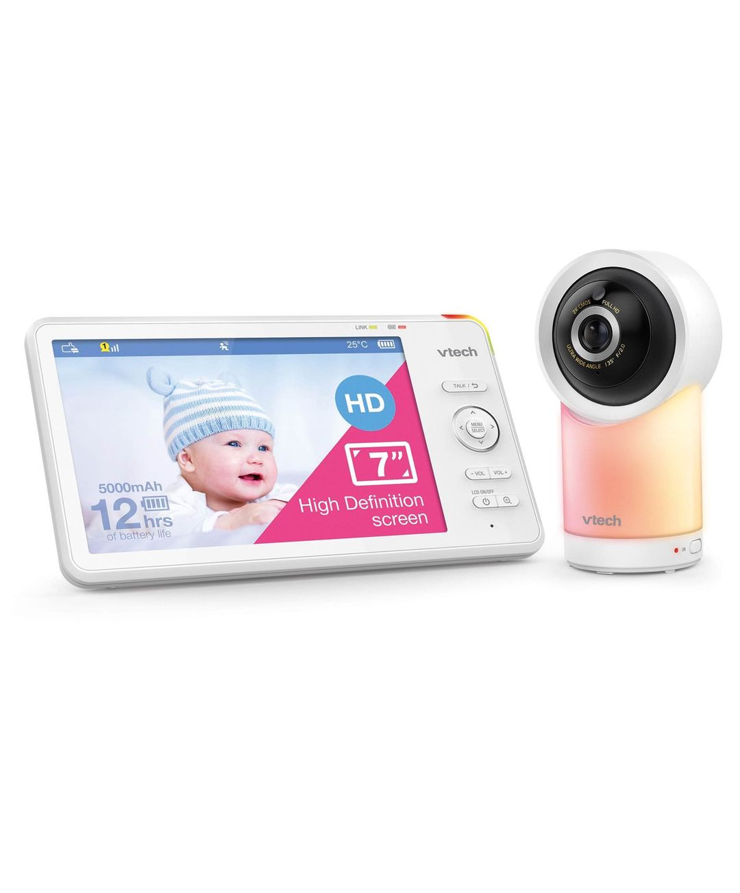 VTECH RM7766HD 7" LCD Screen Smart Video Baby Monitor - White - Image 1