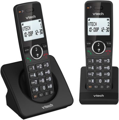 VTECH ES2001 Cordless Phone - Twin Handsets, Black, Black