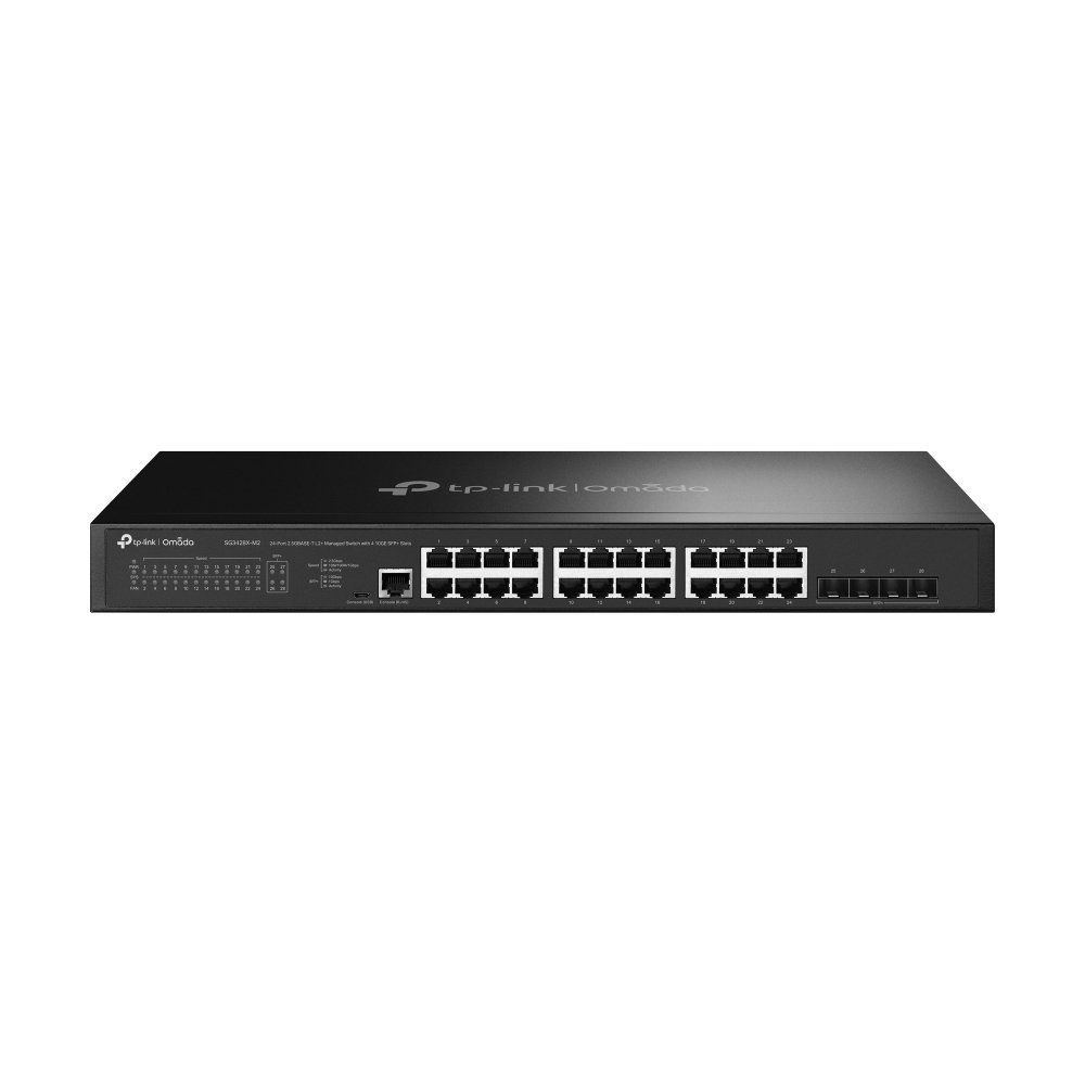 TP-Link Omada Non-POE 24-Port 2.5GBASE-T L2+ Managed Switch with 4 10GE SFP+ Slots Managed L2+ 2.5G Ethernet (100/1000/2500) Rack mounting 1U - Image 1