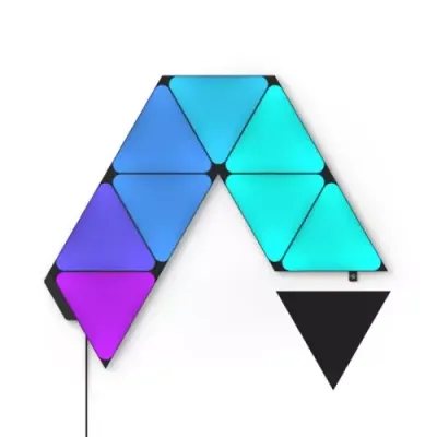 NANOLEAF Shapes Triangle Smart Lights Starter Kit - Ultra Black, Pack of 9 - Thumbnail 2
