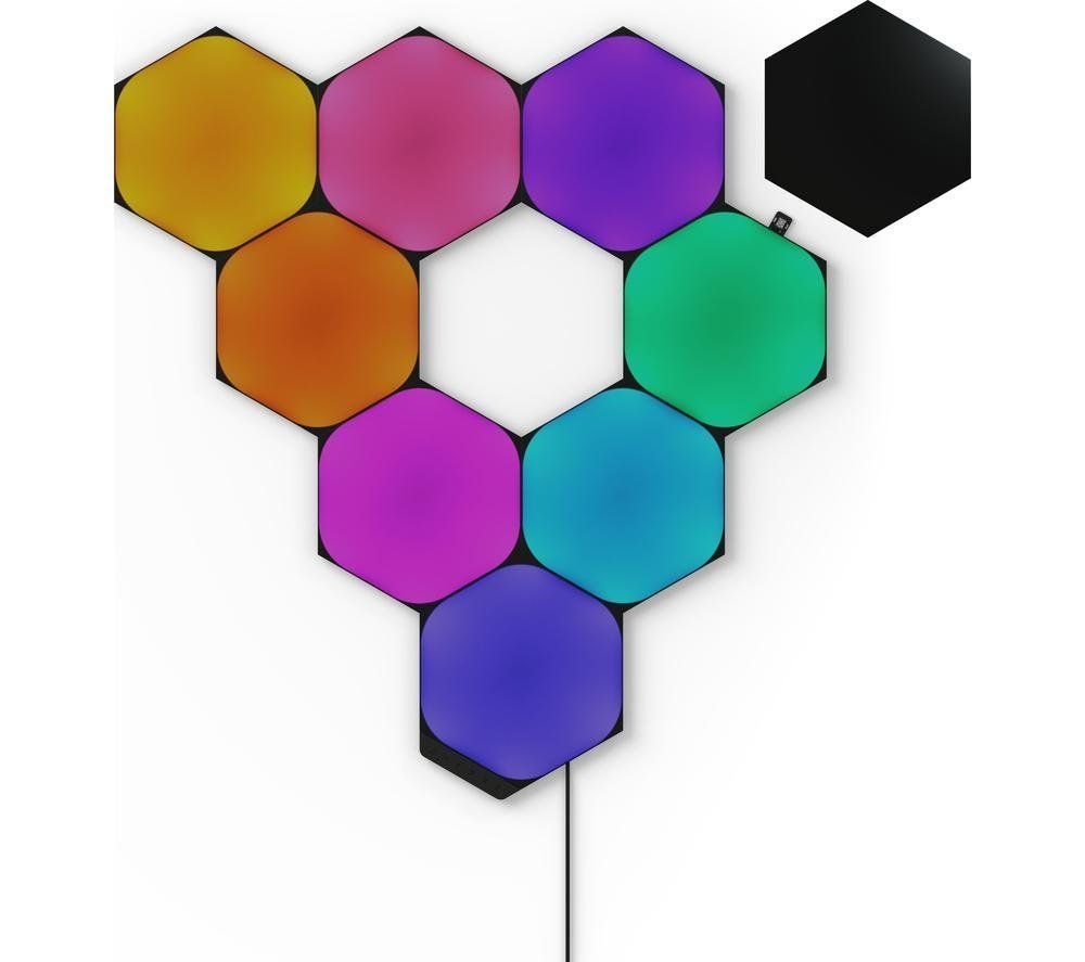 NANOLEAF Shapes Hexagon Smart Lights Starter Kit - Ultra Black, Pack of 9 - Image 1