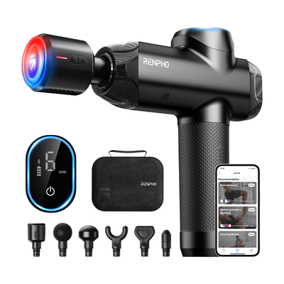 RENPHO Power Heat & Cool Handheld Body Massage Gun - Black - Thumbnail 2