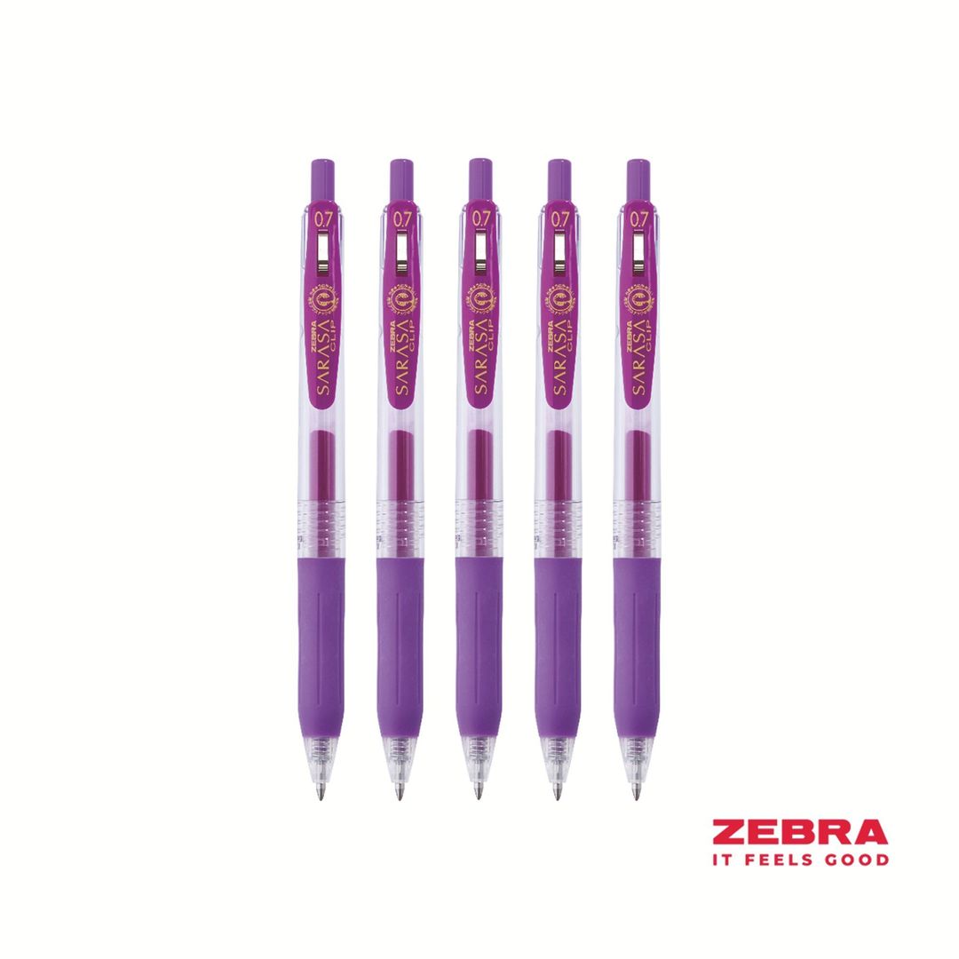 Zebra Sarasa Clip 70%+ Recycled Gel Pen Medium Point Violet (Pack 12) - 35148 - Image 1