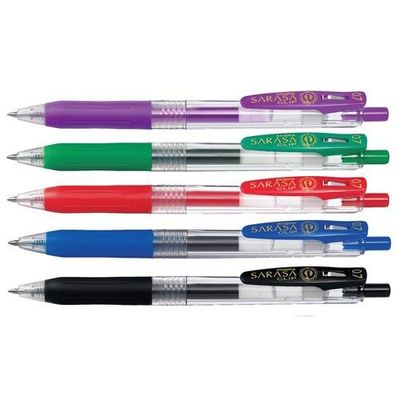 Zebra Eco SARASA Gel Retractable Rollerball CLIP 0.7mm Pen Black Ink B