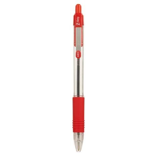 Zebra Z-Grip Retractable Ballpoint 1.0mm Tip Red (Pack 12) - 22230 - Image 1