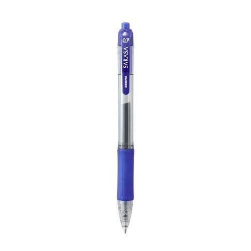 Zebra Sarasa Retractable Gel Rollerball Pen 0.7mm Tip 0.5mm Line Blue (Pack 12) - 46820 - Image 1