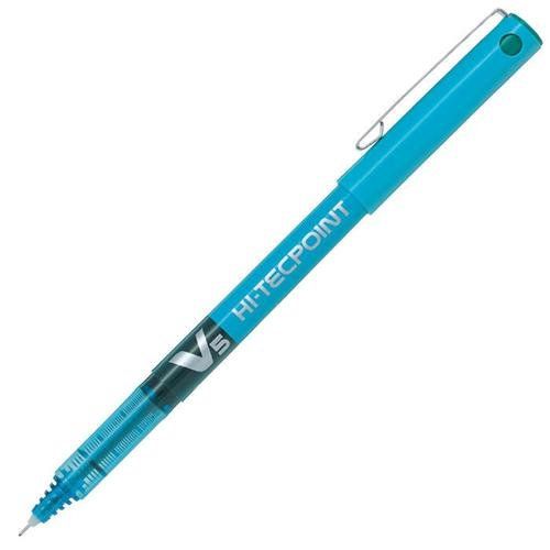 Pilot V5 Hi-Tecpoint Liquid Ink Rollerball Pen 0.5mm Tip 0.3mm Line Light Blue (Pack 12) - 100101210 - Image 1