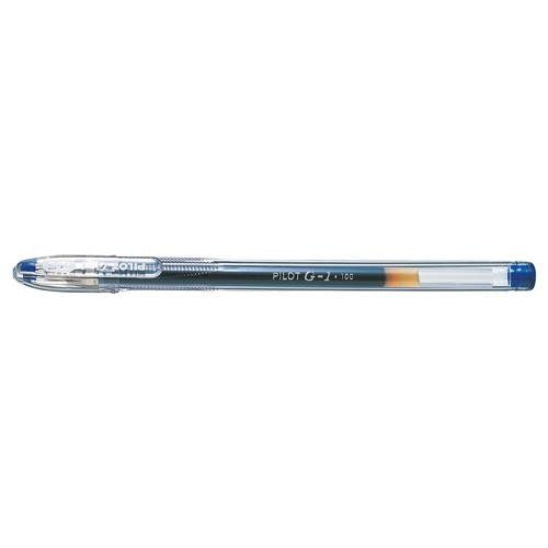Pilot G-105 Gel Rollerball Pen 0.5mm Tip 0.32mm Line Blue (Pack 12) - Image 1