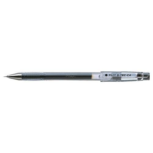 Pilot G-Tec C4 Microtip Gel Rollerball Pen 0.4Mm Tip 0.2Mm Line Black (Pack 12) - 60101201 - Image 1