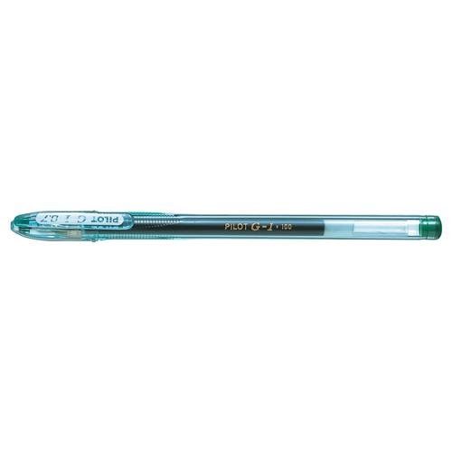Pilot G-107 Gel Rollerball Pen 0.7mm Tip 0.39mm Line Green (Pack 12) - Image 1
