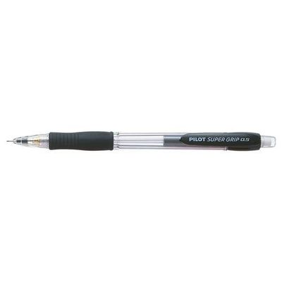 Pilot Super Grip Mechanical Pencil Hb 0.5Mm Lead Black/Transparent Barrel (Pack 12) - 506101201