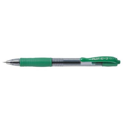 Pilot G-207 Retractable Gel Rollerball Pen 0.7mm Tip 0.39mm Line Green (Pack 12)