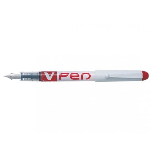 Pilot V-Pen Erasable Disposable Fountain Pen Red (Pack 12) - 631101202 - Image 1