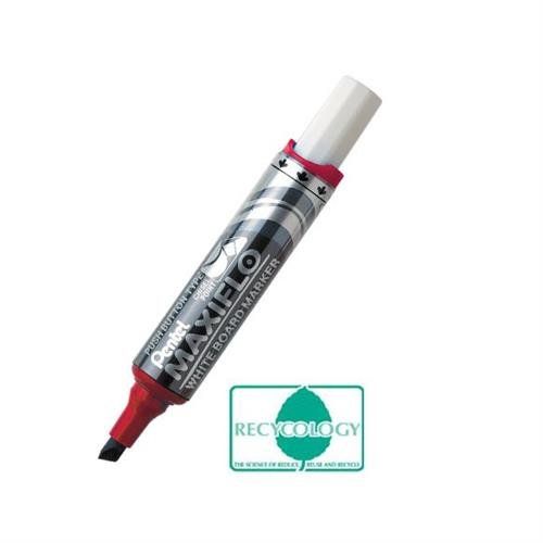 Pentel Maxiflo Whiteboard Marker Chisel Tip 1.5-6.2Mm Line Red (Pack 12) - Mwl6-Bo - Image 1
