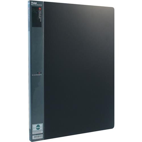 Pentel A3 Superior Display Book 20 Pocket Black - Dcf132a - Image 1