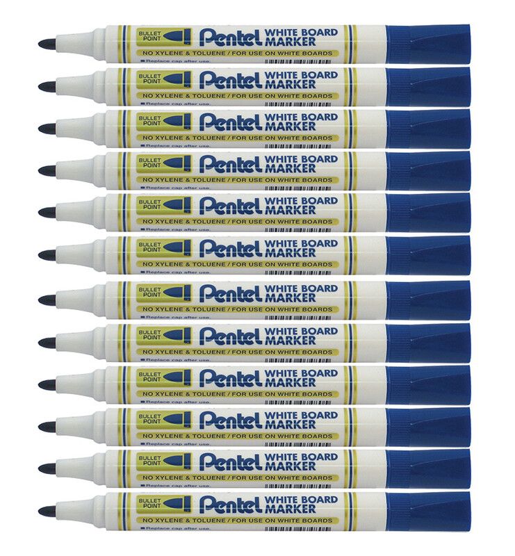 Pentel MW85 marker 12 pc(s) Bullet tip Blue - Image 1