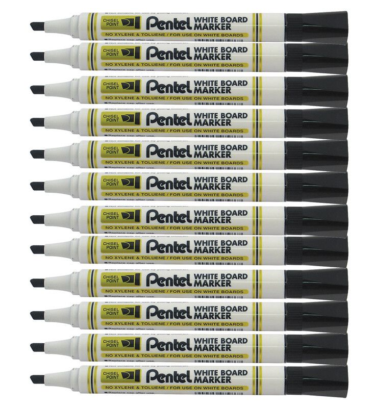 Pentel MW86 marker 12 pc(s) Chisel tip Black - Image 1