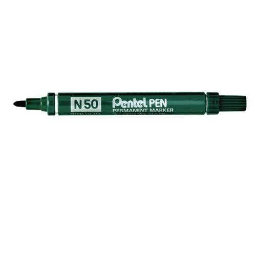 Pentel N 50 permanent marker Bullet tip Green 12 pc(s) - Image 1