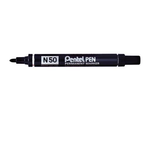 Pentel N 50 permanent marker Bullet tip Black 12 pc(s) - Image 1