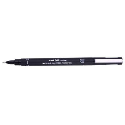 Uni-Ball PIN02-200(S) Pigment Ink Fine Line Pen 0.2mm Tip Black (Pack