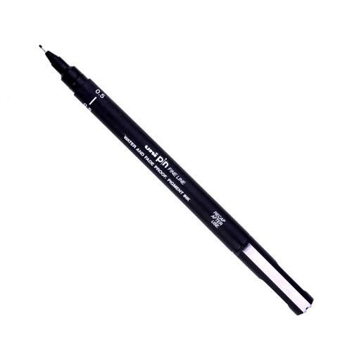 uni PIN05-200(S) Pigment Ink Fine Line Pen 0.5mm Tip Black (Pack 12) - 289066000 - Image 1
