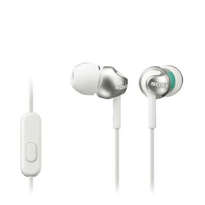 SONY MDR-EX110APW Headphones - White, White