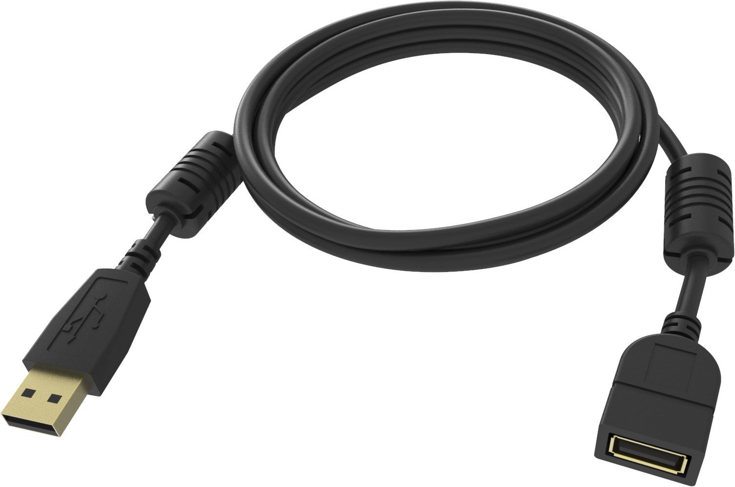 Vision TC-2MUSBEXT-BL USB cable USB 2.0 2 m USB A Black - Image 1