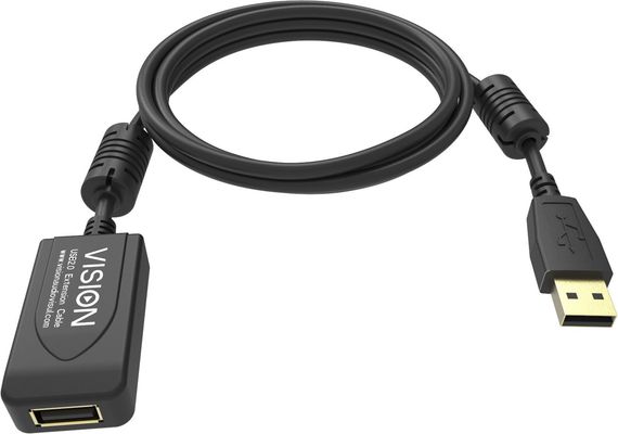 Vision TC 5MUSBEXT+/BL- USB cable USB 2.0 5 m USB A 0.48 Gbit/s Black - Thumbnail 2