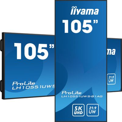 iiyama LH10551UWS-B1AG Signage Display Digital signage flat panel 2.66 m (104.7") LED 500 cd/m UltraWide 5K HD Black 24/7 - Thumbnail 2