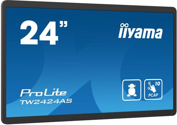 iiyama TW2424AS-B1 Signage Display Digital signage flat panel 60.5 cm (23.8") Wi-Fi 250 cd/m 4K Ultra HD Black Touchscreen Built-in processor Android 24/7