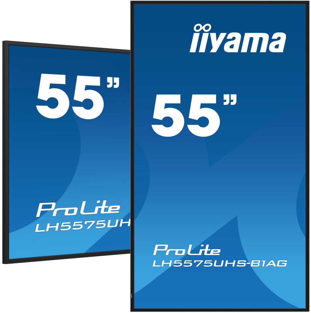 iiyama LH5575UHS-B1AG Signage Display Digital signage flat panel 138.7 cm (54.6") LCD Wi-Fi 500 cd/m 4K Ultra HD Black Built-in processor Android 11 24/7 - Image 1
