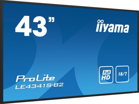 iiyama PROLITE LE4341S-B2 Digital signage flat panel 108 cm (42.5") LCD 350 cd/m Full HD Black 18/7
