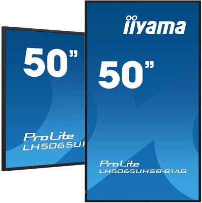 iiyama LH5065UHSB-B1AG Signage Display Digital signage flat panel 125.7 cm (49.5") LCD Wi-Fi 800 cd/m 4K Ultra HD Black Built-in processor Android 11 24/7
