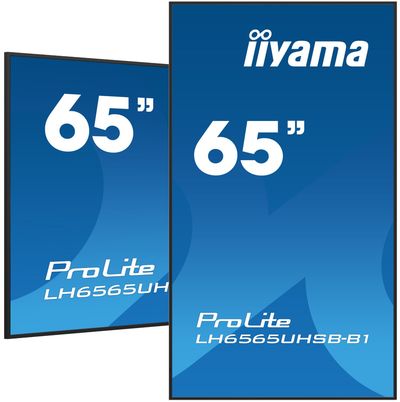 iiyama LH6565UHSB-B1 Signage Display Kiosk design 163.8 cm (64.5") LED Wi-Fi 800 cd/m 4K Ultra HD Black Built-in processor Android 11 24/7