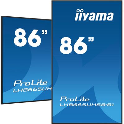 iiyama LH8665UHSB-B1 Signage Display Kiosk design 2.18 m (86") LED Wi-Fi 800 cd/m 4K Ultra HD Black Built-in processor Android 11 24/7