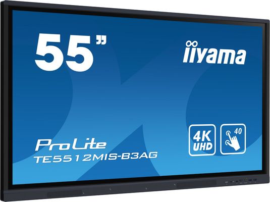 iiyama TE5512MIS-B3AG Signage Display Kiosk design 139.7 cm (55") LCD Wi-Fi 400 cd/m 4K Ultra HD Black Touchscreen Built-in processor Android 11 24/7