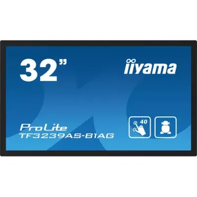 iiyama TF3239AS-B1AG computer monitor 80 cm (31.5") 1920 x 1080 pixels Full HD LED Touchscreen Black - Thumbnail 2