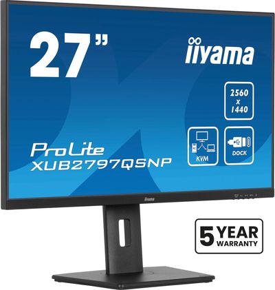 iiyama ProLite XUB2797QSNP-B1 computer monitor 68.6 cm (27") 2560 x 1440 pixels Quad HD LED Black