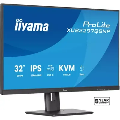 iiyama ProLite XUB3297QSNP-B1 computer monitor 81.3 cm (32") 2560 x 1440 pixels Quad HD LED Black - Thumbnail 2