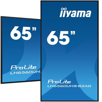 iiyama LH6560UHS-B2AG Signage Display Digital A-board 163.8 cm (64.5") LED Wi-Fi 500 cd/m 4K Ultra HD Black Built-in processor Android 11 24/7 - Thumbnail 2