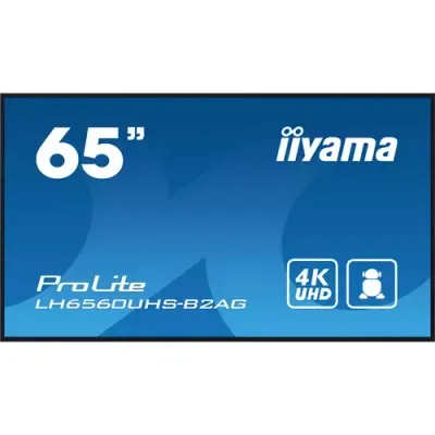 iiyama LH6560UHS-B2AG Signage Display Digital A-board 163.8 cm (64.5") LED Wi-Fi 500 cd/m 4K Ultra HD Black Built-in processor Android 11 24/7