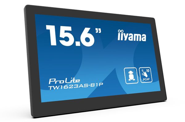 iiyama TW1623AS-B1P computer monitor 39.6 cm (15.6") 1920 x 1080 pixels Double Full HD Touchscreen Black - Thumbnail 2