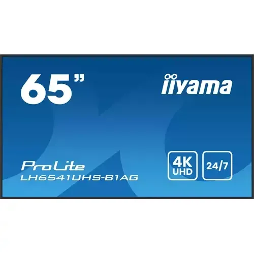 iiyama LH6541UHS-B1AG Signage Display 163.8 cm (64.5") LCD 500 cd/m 4K Ultra HD Black 24/7 - Image 1