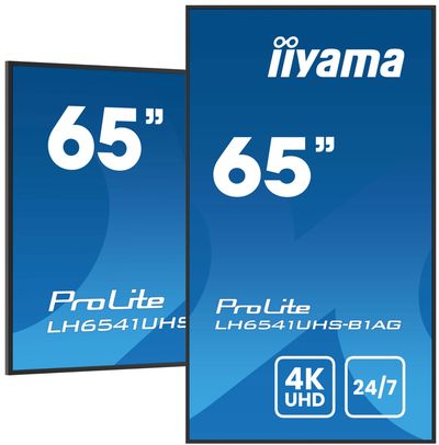 iiyama LH6541UHS-B1AG Signage Display 163.8 cm (64.5") LCD 500 cd/m 4K Ultra HD Black 24/7 - Thumbnail 2