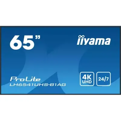 iiyama LH6541UHS-B1AG Signage Display 163.8 cm (64.5") LCD 500 cd/m 4K Ultra HD Black 24/7